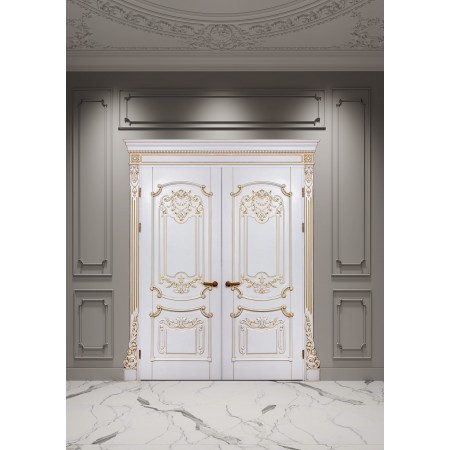 Двері подвійні  з масиву вільхи Barocco 1  - Фото 1